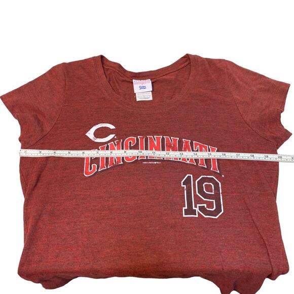 Cincinnati Reds Sports Gear Short Sleeve Shirt #19 Votto Size XL Burgandy Red - Picture 8 of 8